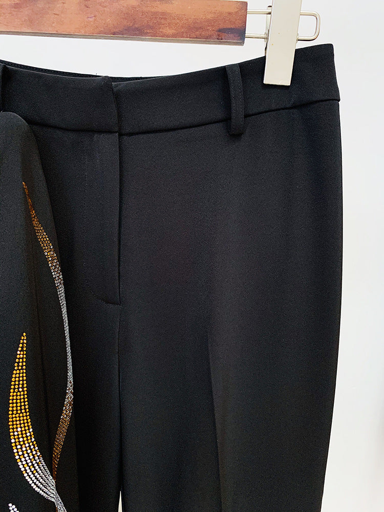 Temperament Hot Diamond Waist Suit Two-piece Set