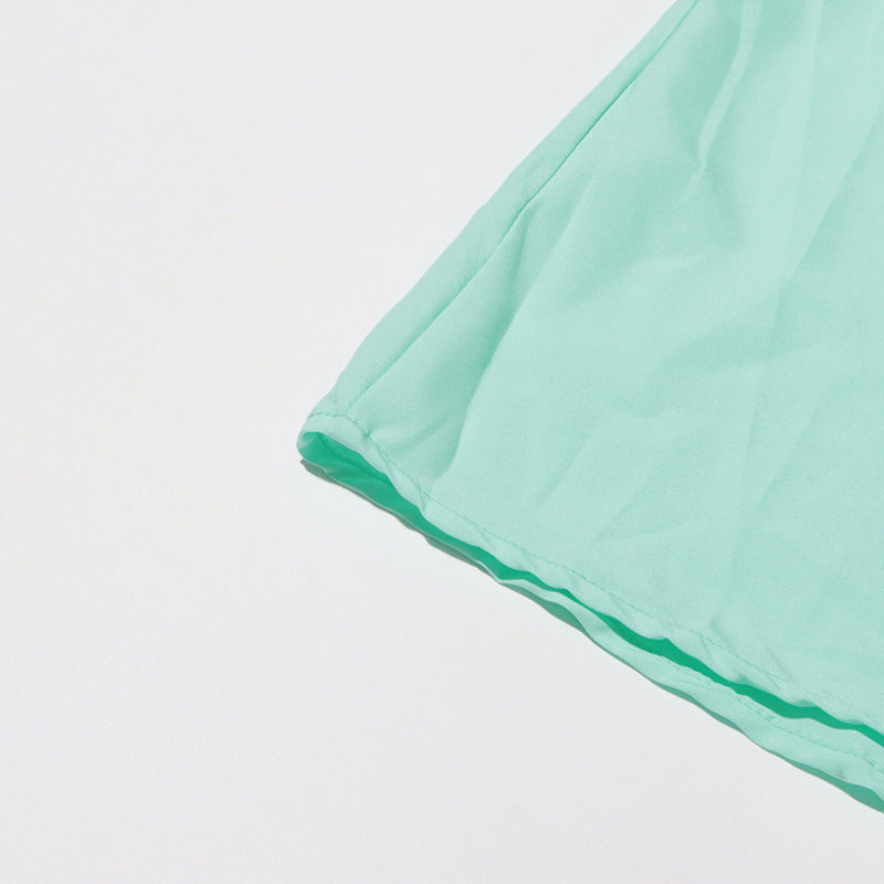 EMMA Lantern Sleeve Water-soluble Embroidery Strap Waist Long Skirt