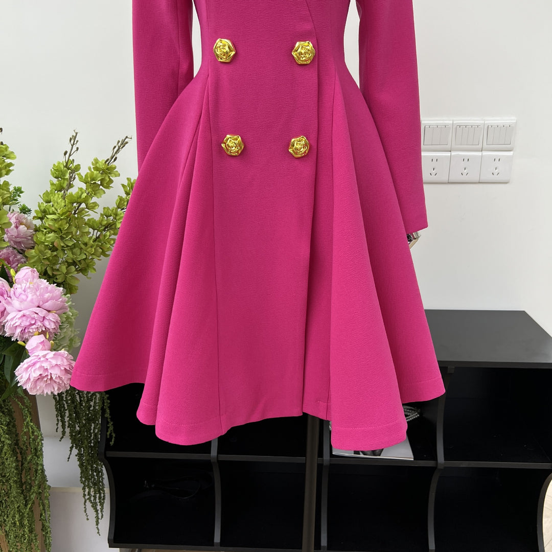 Romantic Solid Color Waist Mini Dress