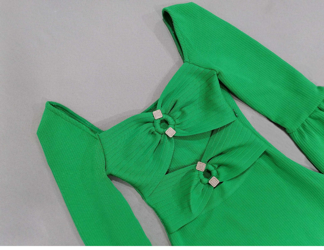 Green Hollow Midi Dress