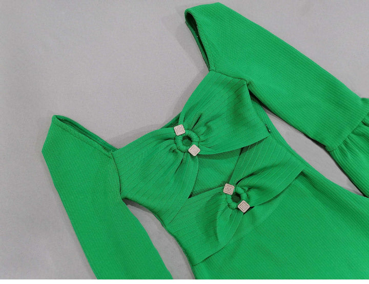 Green Hollow Midi Dress