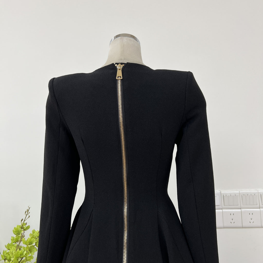 Romantic Solid Color Waist Mini Dress