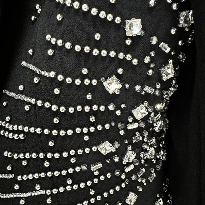 Diamond-encrusted Black Suit Two-piece Set