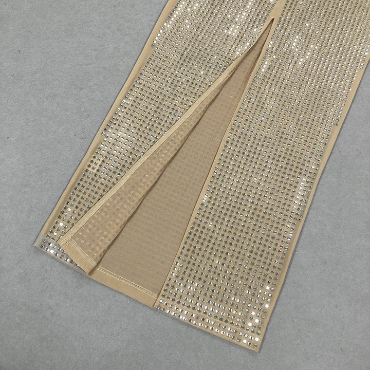 Fashion Hot Diamond Neck Maxi Dress