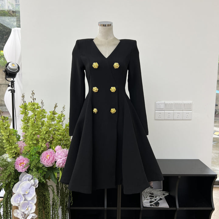 Romantic Solid Color Waist Mini Dress