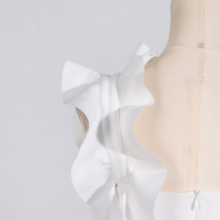 Elegant Solid Color Three-dimensional Flower Dress