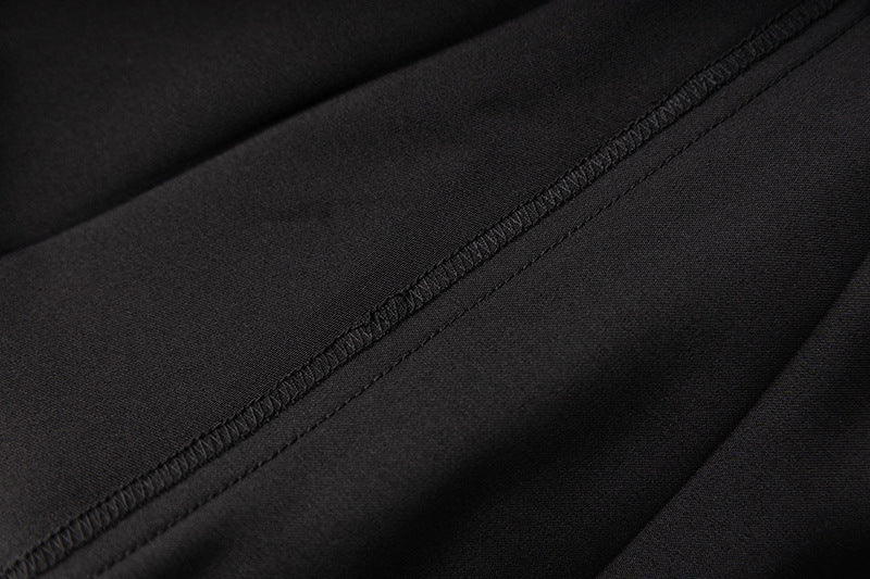 Black Three-dimensional Flower Suit Two-piece Set