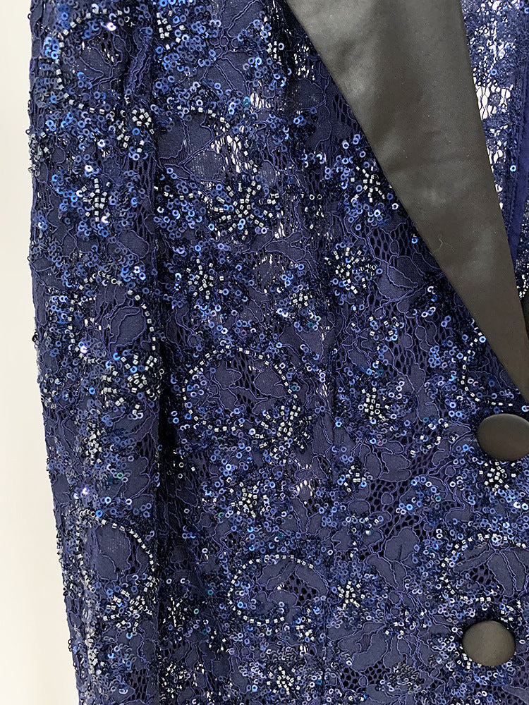 Fashion Beaded Lace Suit Two-piece Suit