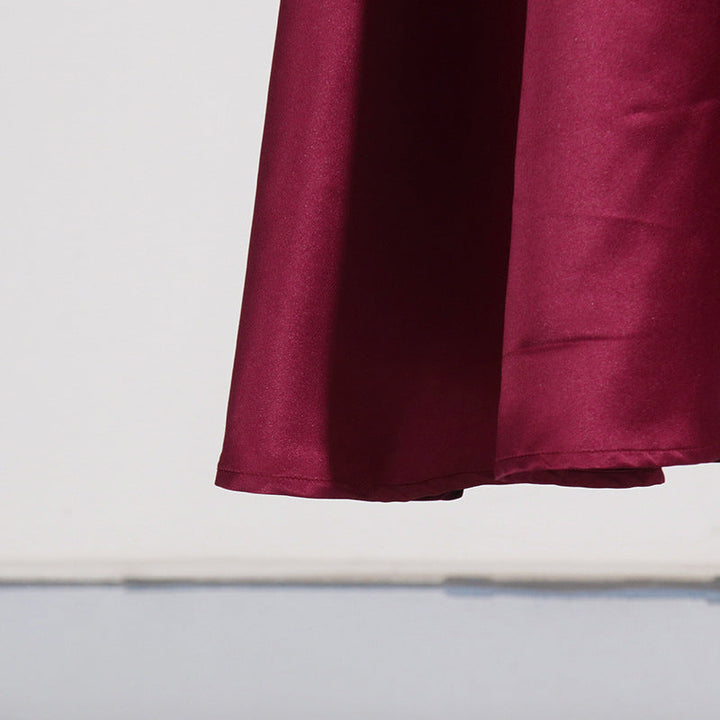 Solid Color Waist Maxi Dress Two-piece Set