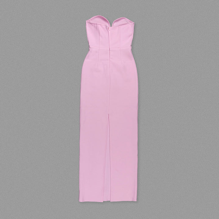 Temperament Tube Top Diamond Flower Dress