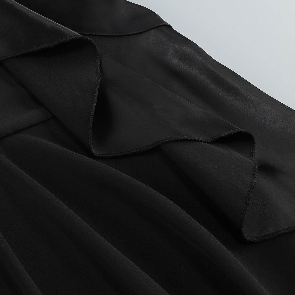 Vintage Suspender Leaf Splicing Maxi Dress