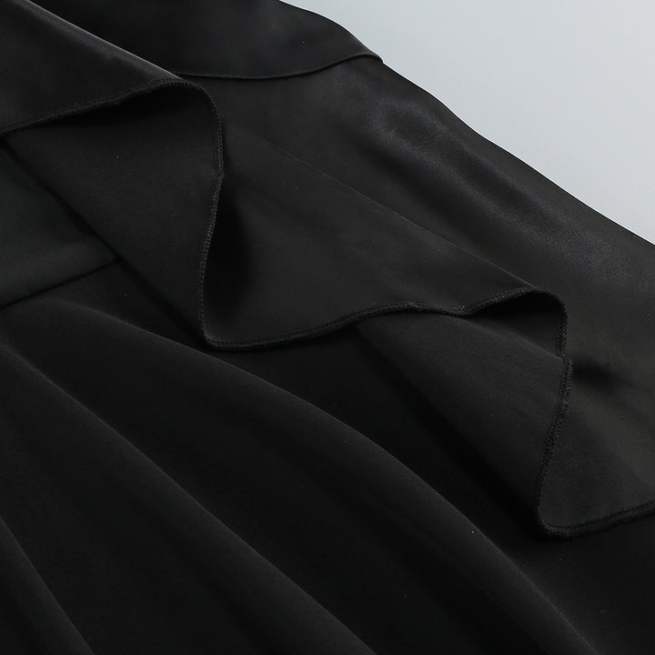 Vintage Suspender Leaf Splicing Maxi Dress