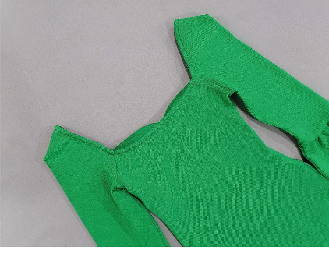 Green Hollow Midi Dress