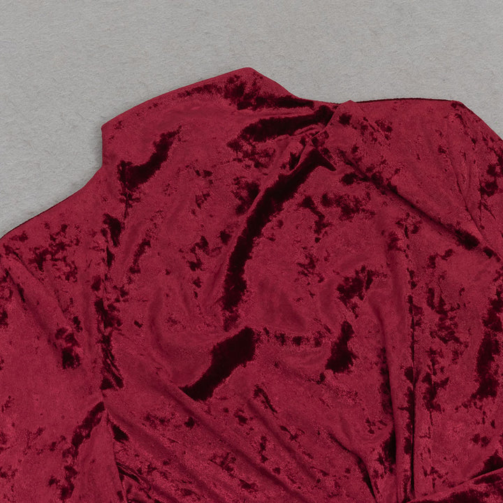 Simple Solid Color Long-sleeved Hollow Maxi Dress