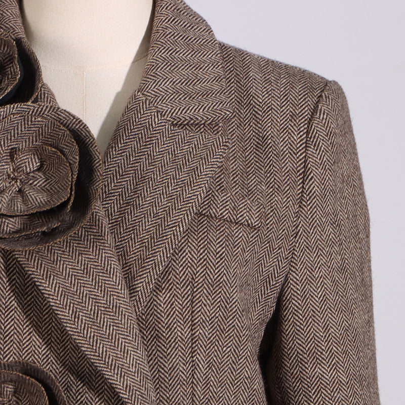 3D Flower Splicing Blazer