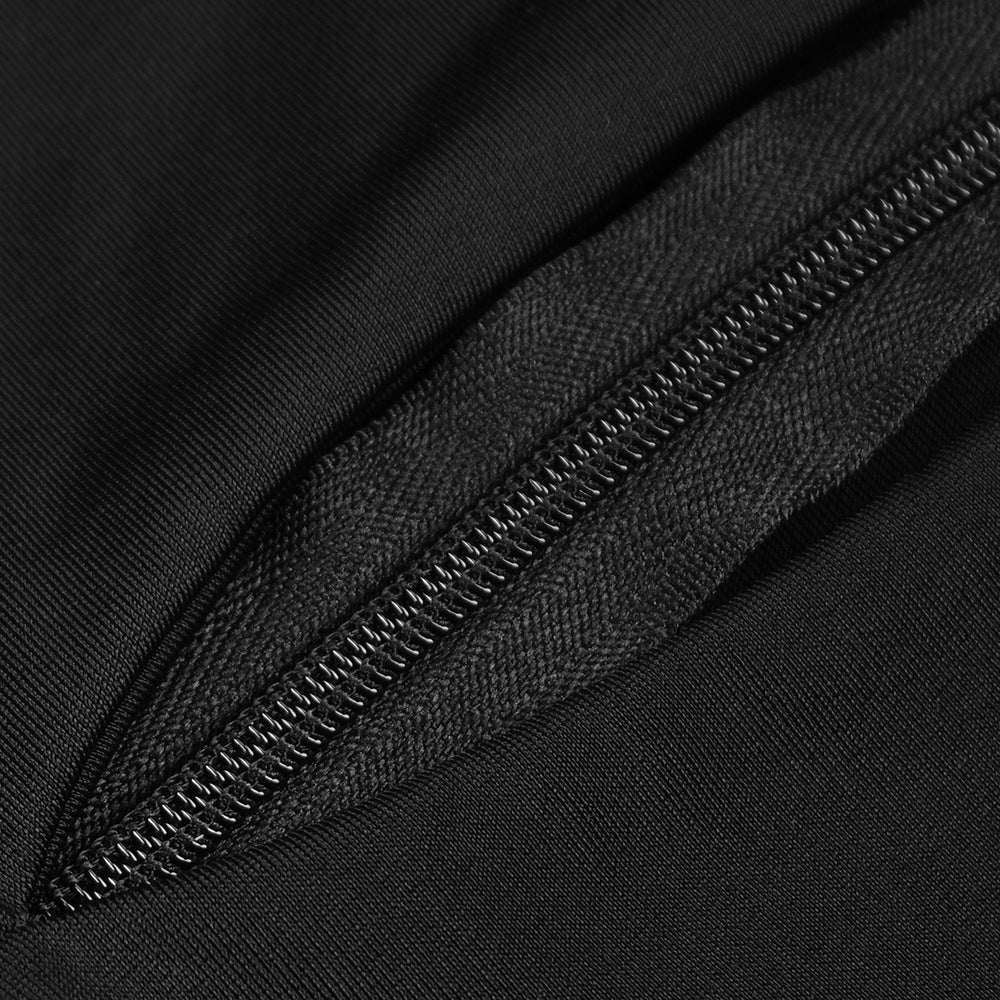 Black Flower Sequin Halter Neck Maxi Dress with Gloves