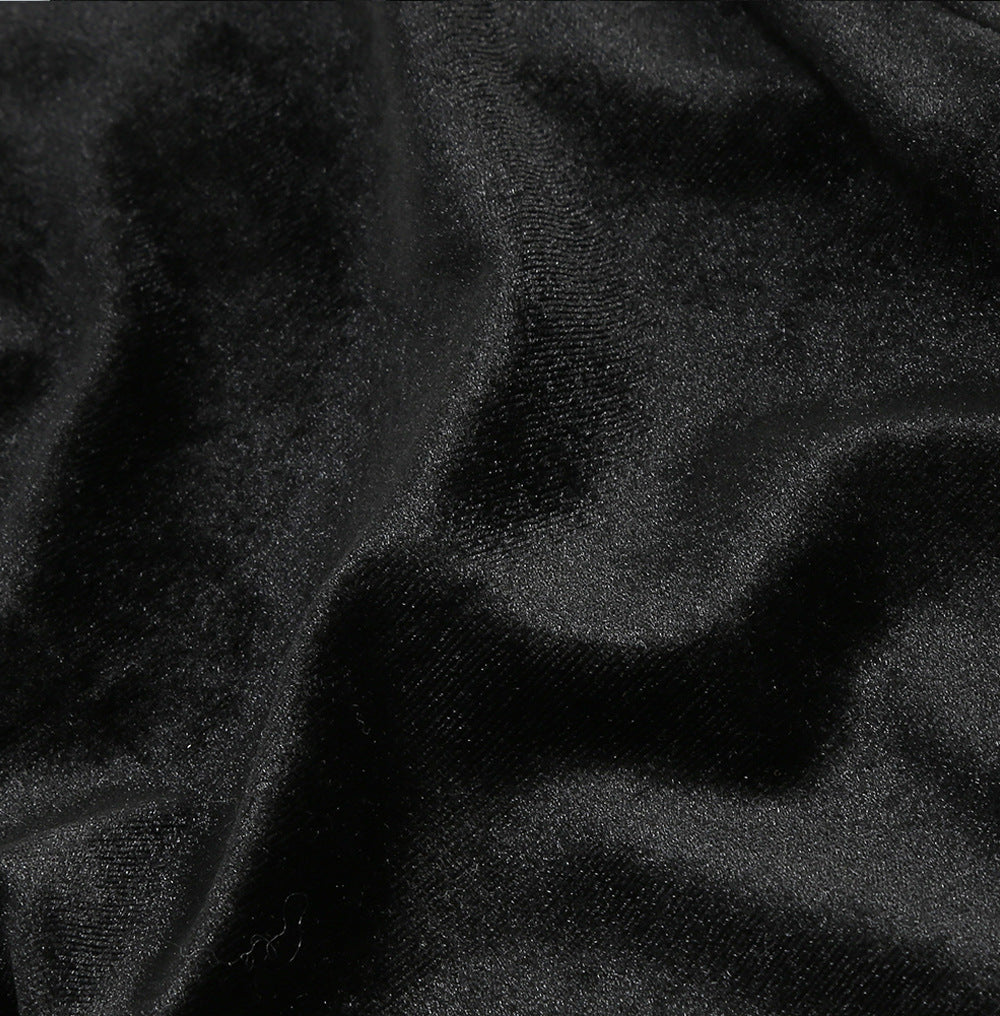 Elegant Velvet Gauze Splicing Jumpsuit