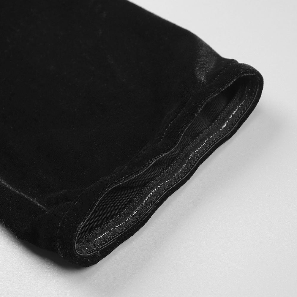 Hot Diamond Tube Top Black Maxi Dress with Gloves