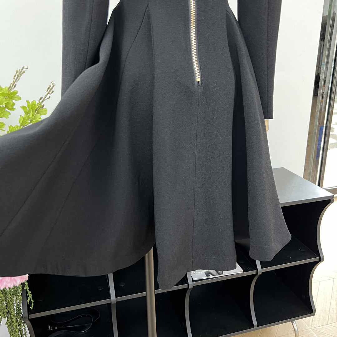 Romantic Solid Color Waist Mini Dress