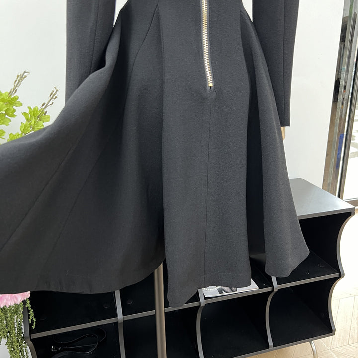 Romantic Solid Color Waist Mini Dress