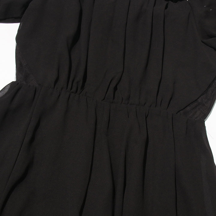 SCARLETT One-piece Neckline Three-dimensional Flower Patchwork Waist Dress