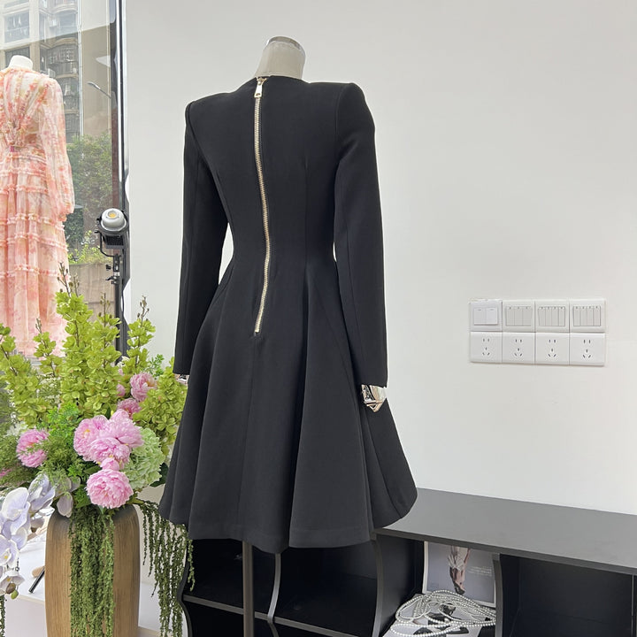 Romantic Solid Color Waist Mini Dress