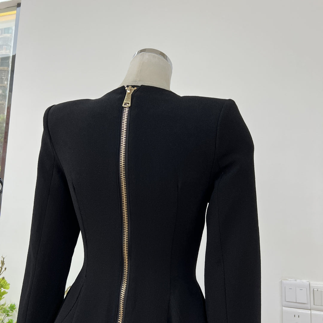 Romantic Solid Color Waist Mini Dress