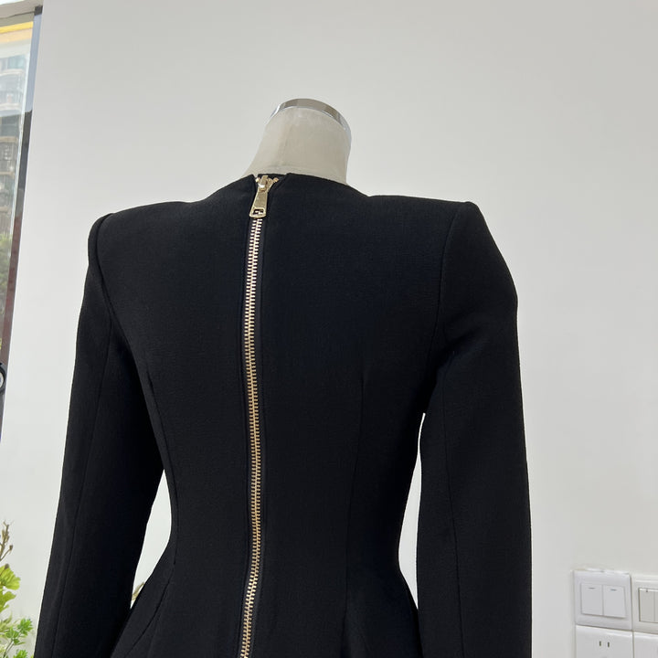 Romantic Solid Color Waist Mini Dress