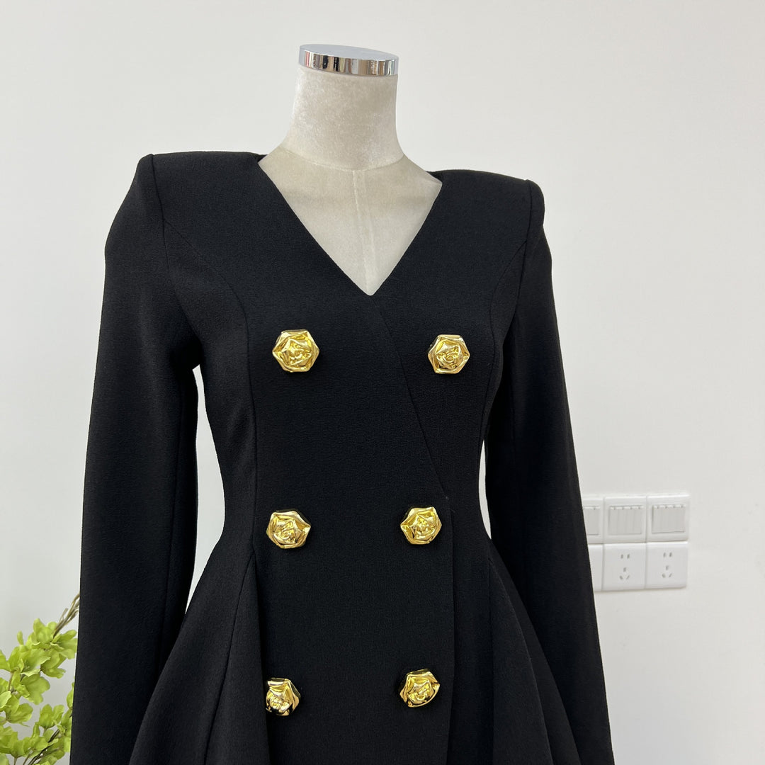 Romantic Solid Color Waist Mini Dress