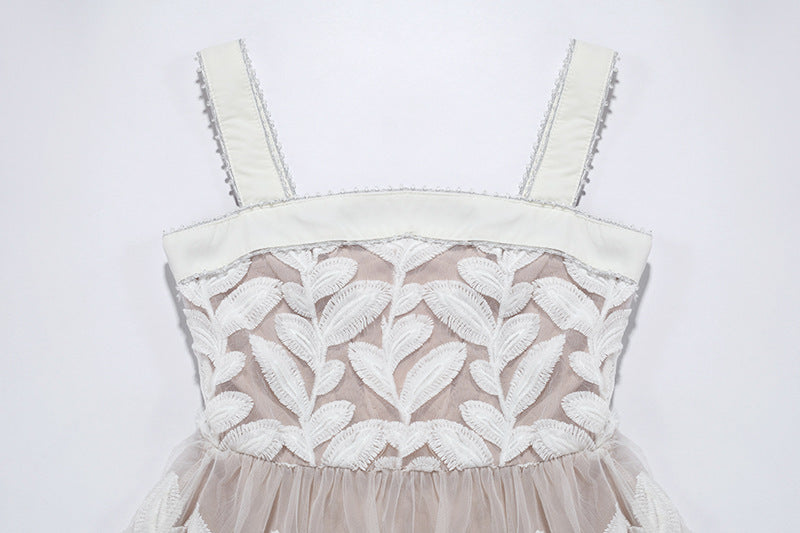 Vintage Tube Top Three-dimensional Flower Dress