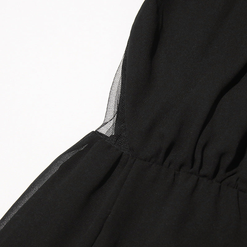 SCARLETT One-piece Neckline Three-dimensional Flower Patchwork Waist Dress