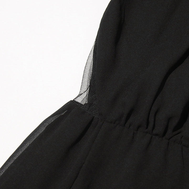 SCARLETT One-piece Neckline Three-dimensional Flower Patchwork Waist Dress