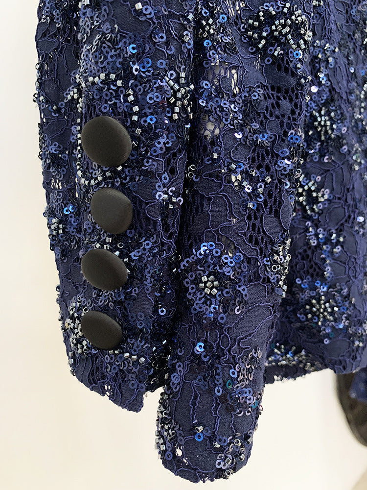 Fashion Beaded Lace Suit Two-piece Suit