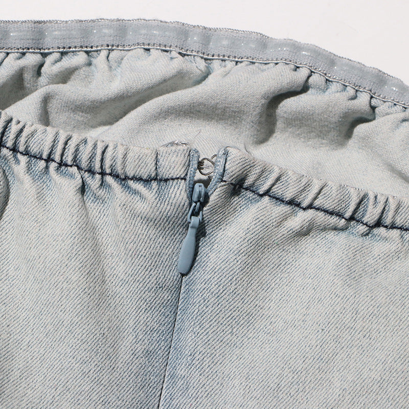 Fashion Tube Top Three-dimensional Flower Mini Dress