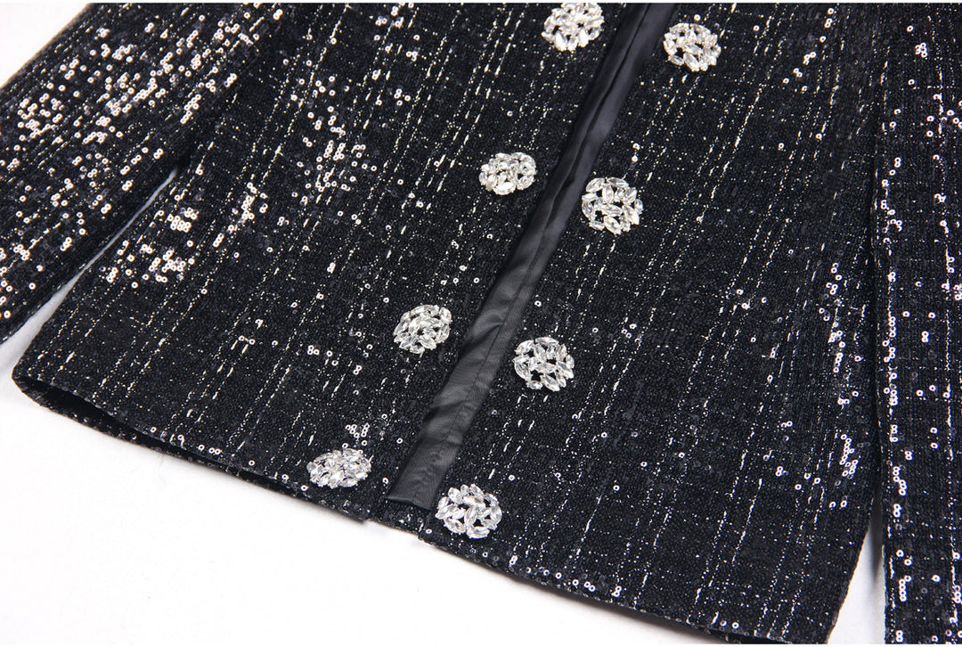 Temperament Sequined Diamond Jacket