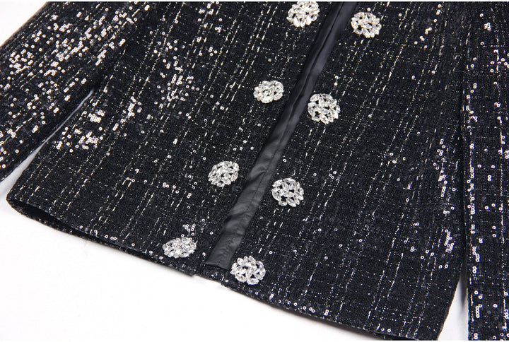 Temperament Sequined Diamond Jacket