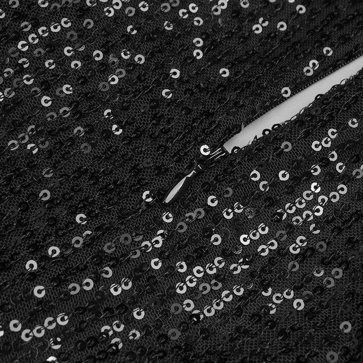 Simple Stitched Sequined Feather Jumpsuit