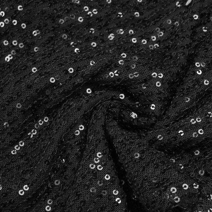 Simple Stitched Sequined Feather Jumpsuit