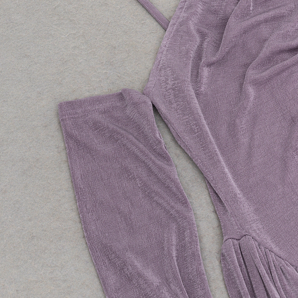 Temperament Solid Color Off-the-shoulder Maxi Dress