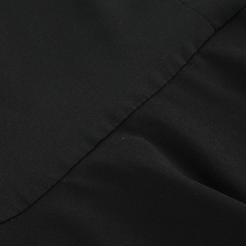 Vintage Suspender Leaf Splicing Maxi Dress