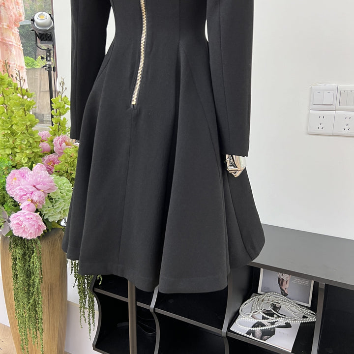 Romantic Solid Color Waist Mini Dress