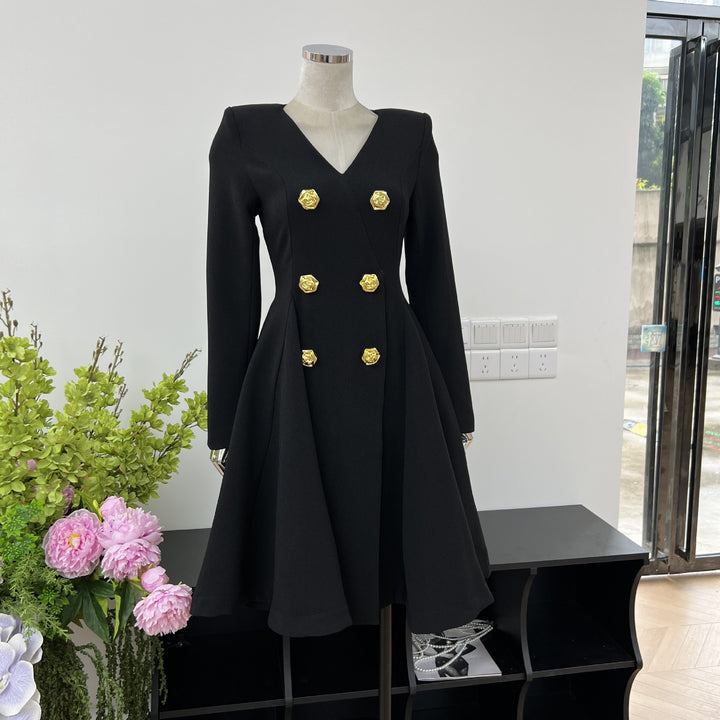 Romantic Solid Color Waist Mini Dress