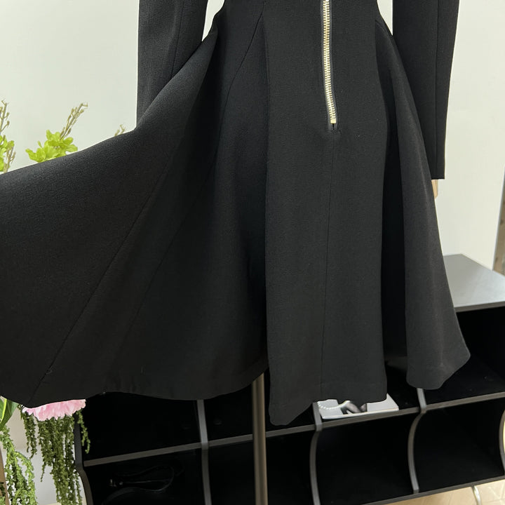 Romantic Solid Color Waist Mini Dress