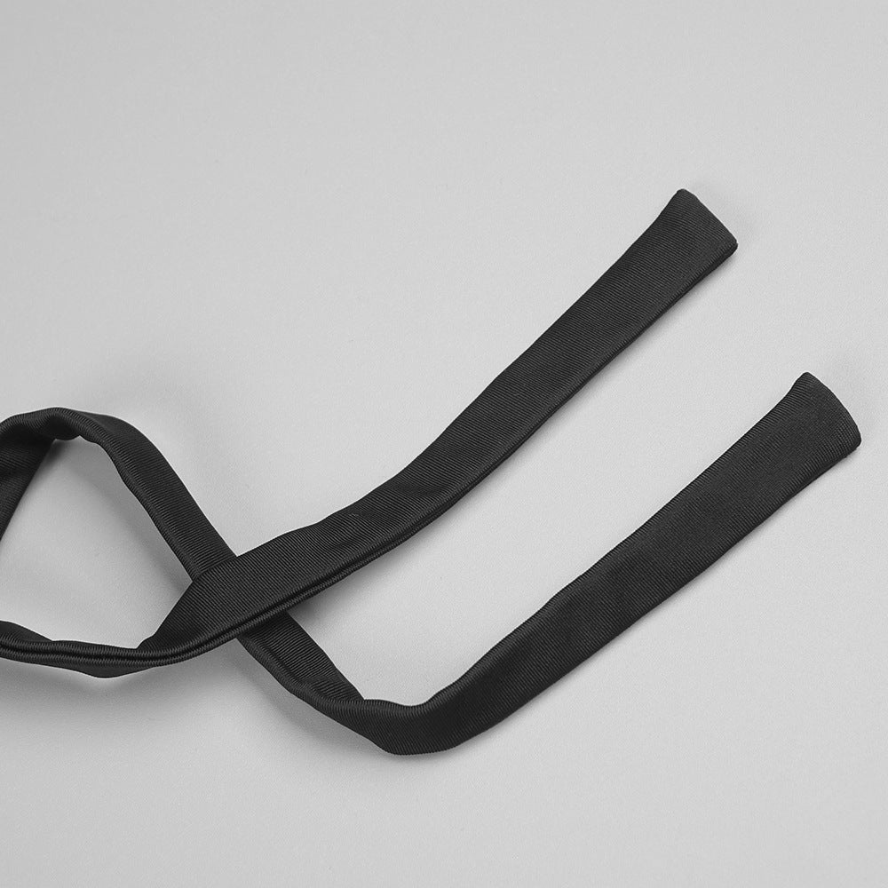 Black Flower Sequin Halter Neck Maxi Dress with Gloves