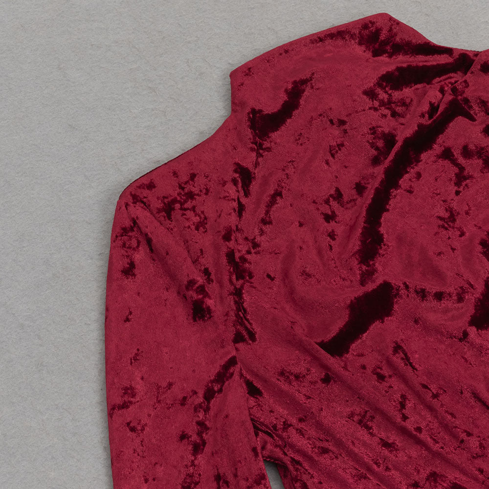 Simple Solid Color Long-sleeved Hollow Maxi Dress