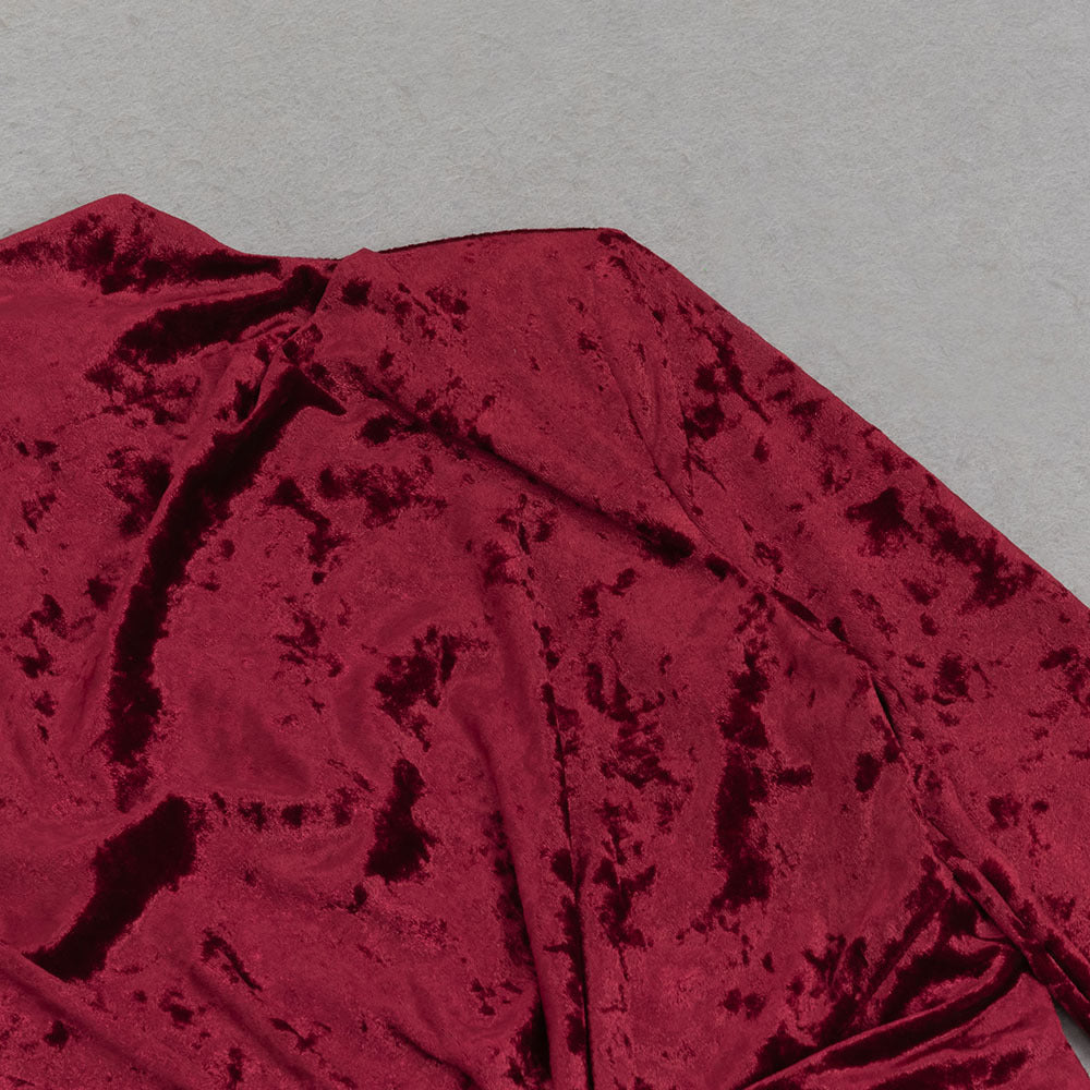 Simple Solid Color Long-sleeved Hollow Maxi Dress