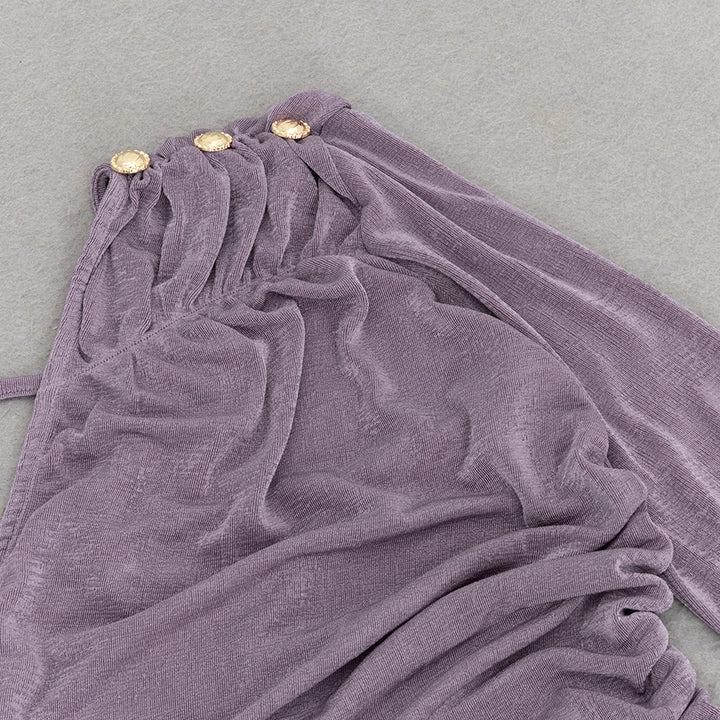 Temperament Solid Color Off-the-shoulder Maxi Dress