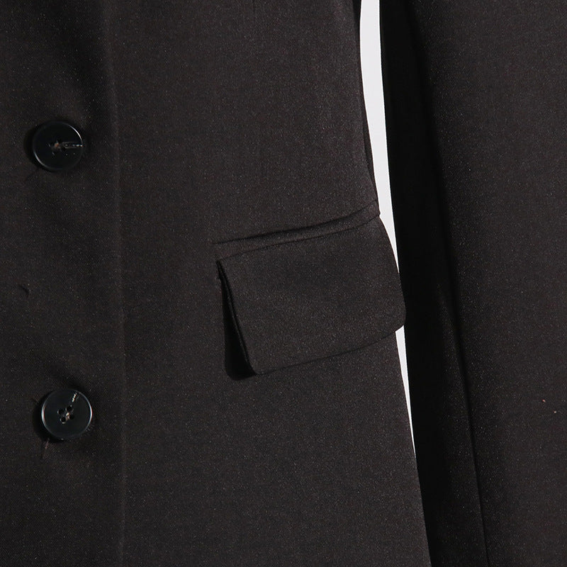 Pleated V-neck Long-sleeved Coat