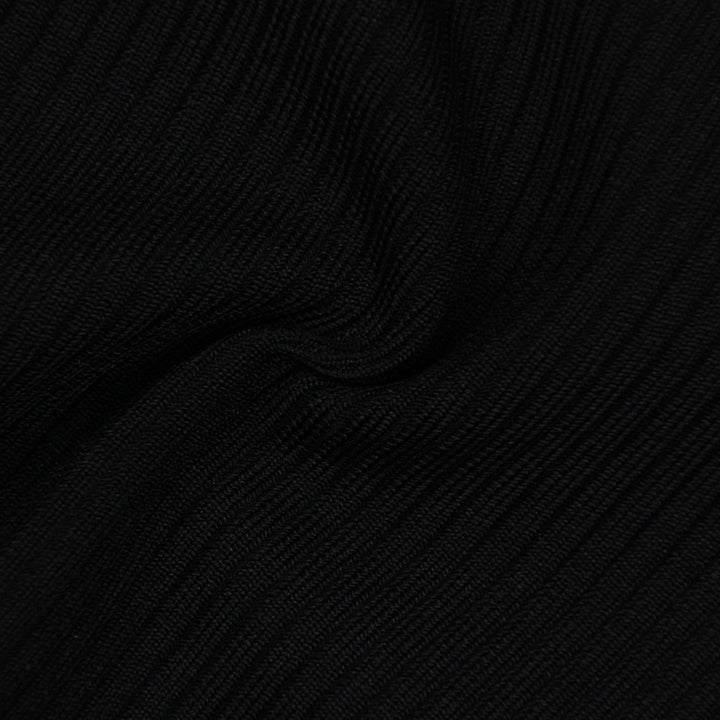 Black Ruffles Long-sleeved Bandage Maxi Dress