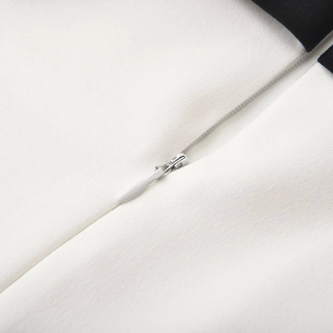 White Bow Knot Off Shoulder Mini Dress